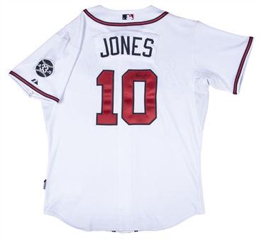 2007 Chipper Jones Game Used & Signed Atlanta Braves Home Jersey (Henderson & JSA LOA) 